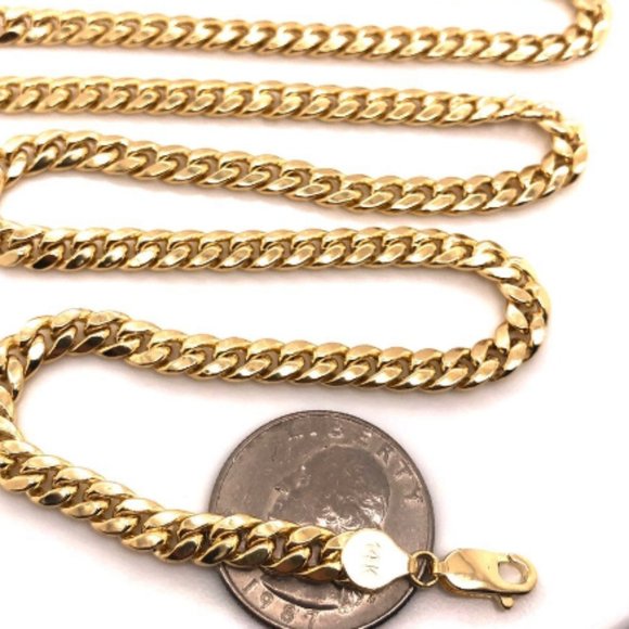 14k gold 5.5mm 24” Miami Cuban Chain Men - Picture 4 of 6